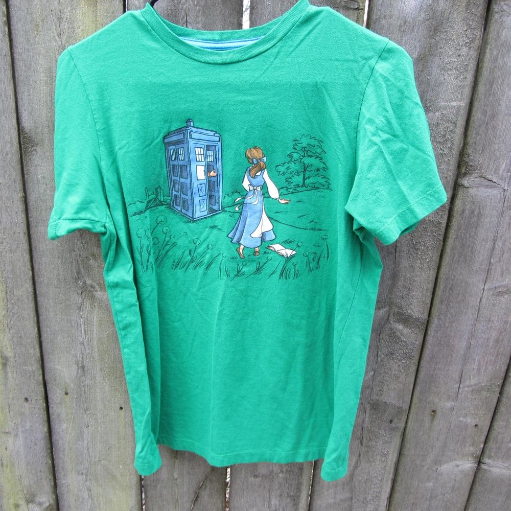 3 for $24 - threadless small guys green t-shirt adventure awaits dr. who (CL82
